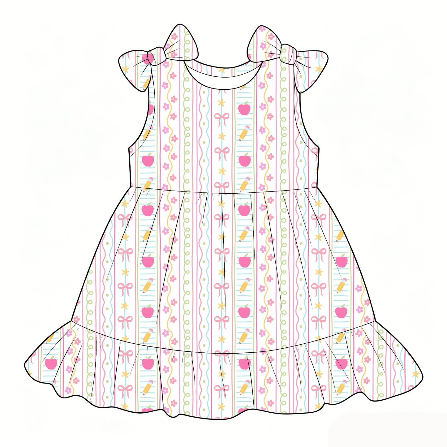 Back-to-school season ruffled dress