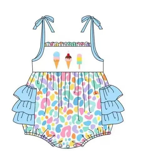 Ice Cream Leopard and stripe sibling sets