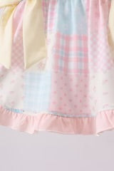 Abby & Evie
PINK FLORAL PRINT CHECKERED BLOOMER SET