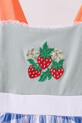 Abby & Evie Premium
SAGE STRAWBERRY EMBROIDERY RUFFLE GINGHAM DRESS