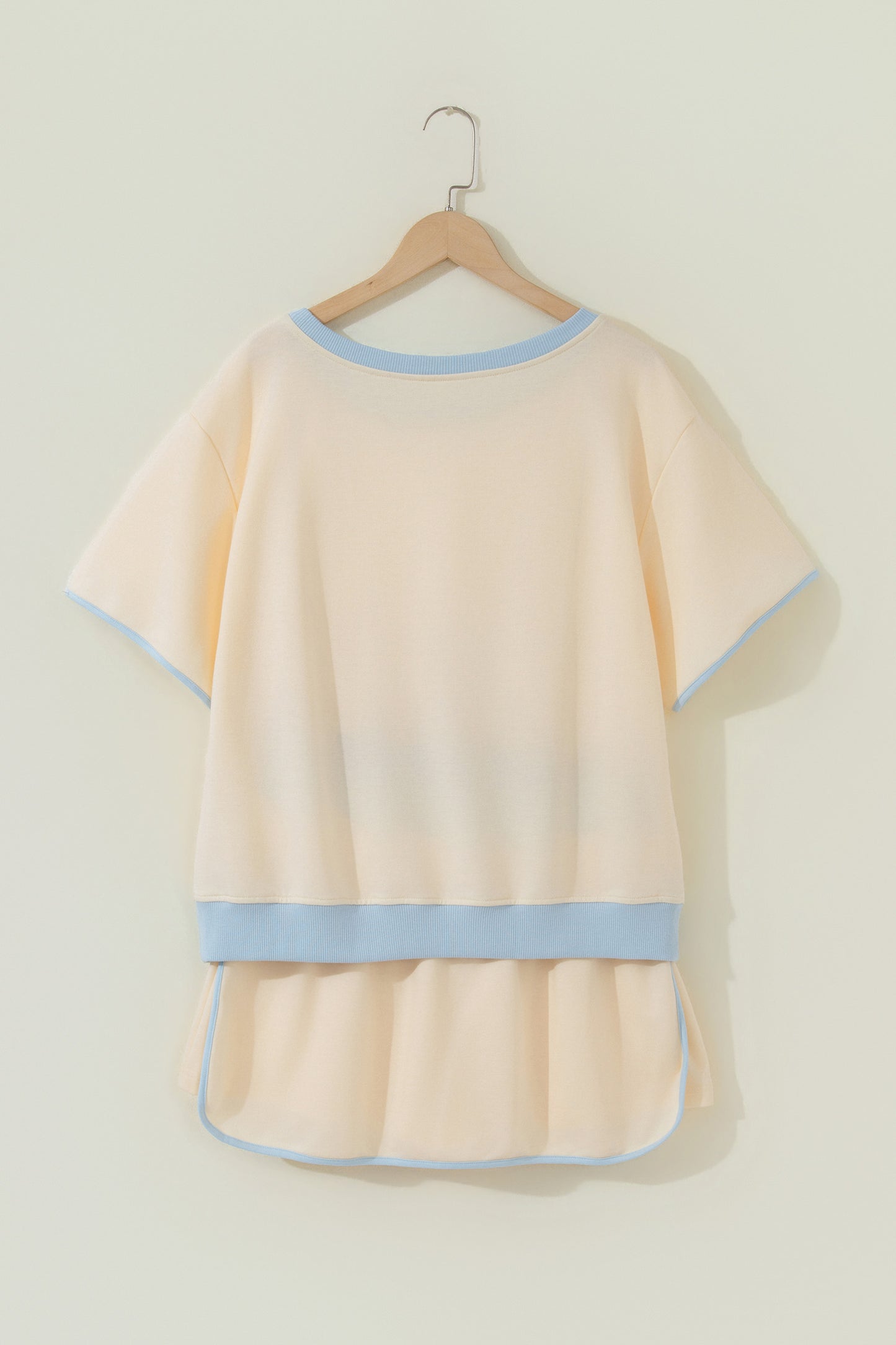 Colorblock Edge Drop Shoulder T Shirt and Skort 2Pcs Set