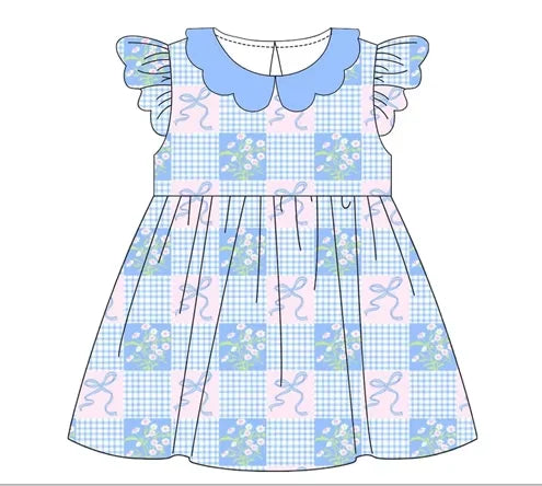 Blue Patchwork Boutique New brother and sister sets