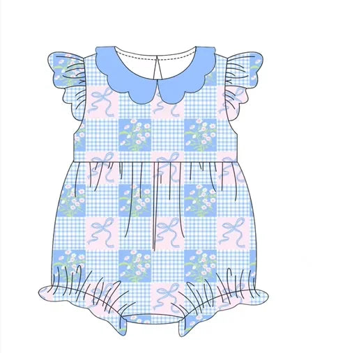 Blue Patchwork Boutique New brother and sister sets