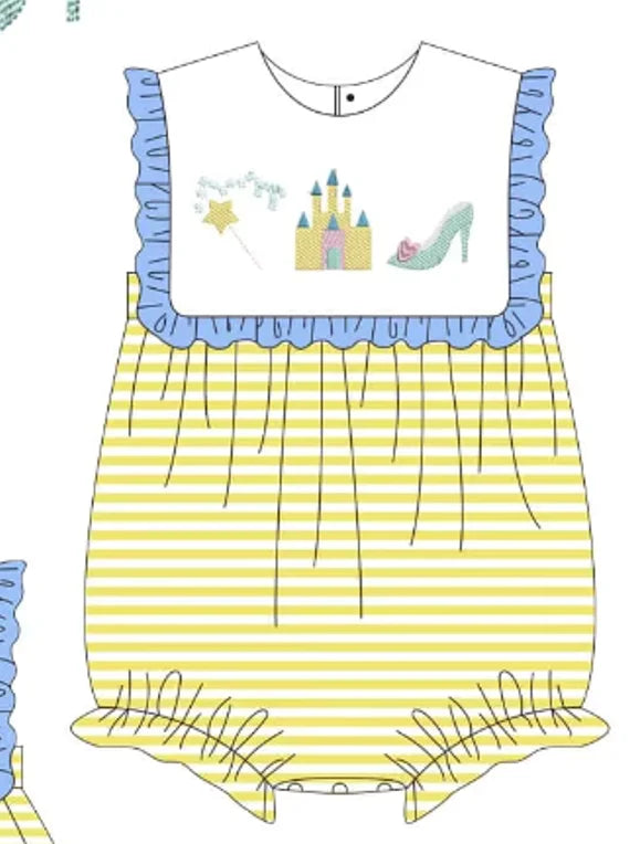 Disney Princess Castle Blue & Yellow Stripe