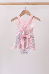 Abby & Evie
PINK FLORAL BOW APPLIQUE BOW BUBBLE