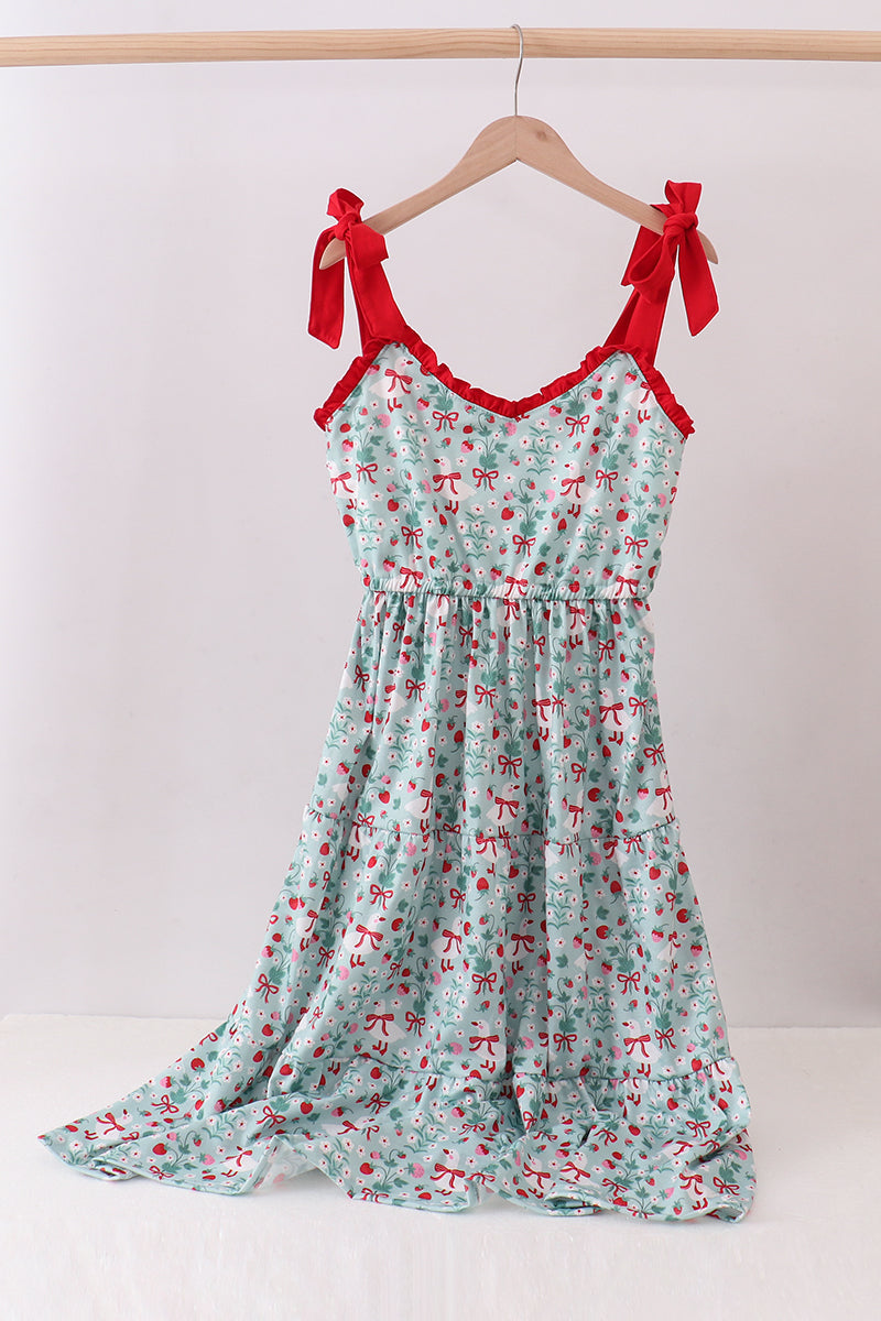 Abby & Evie
STARWBERRY GOOSE PRINT WOMEN DRESS
