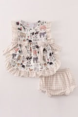 Abby & Evie
BEIGE FARM BLOOMER SET