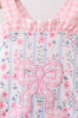 Abby & Evie
PINK FLORAL BOW APPLIQUE BOW BUBBLE