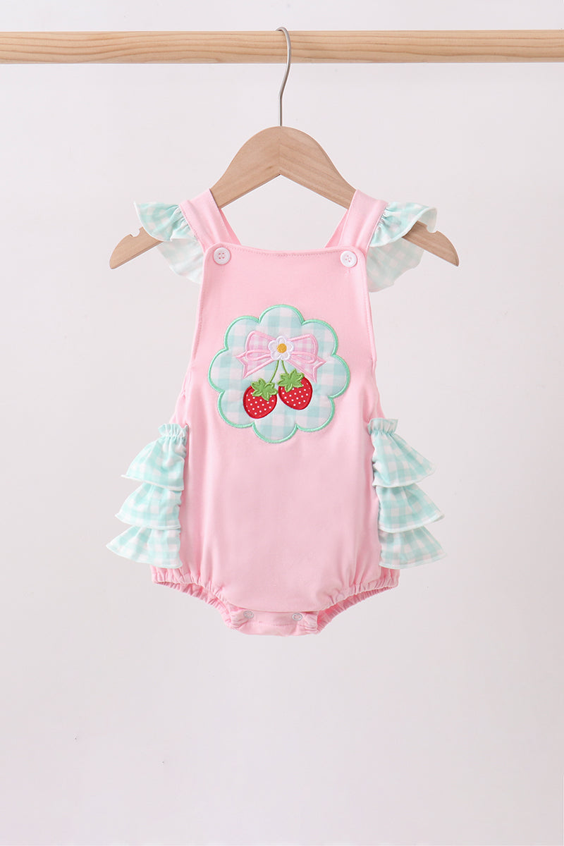 Abby & Evie
PINK STRAWBERRY APPLIQUE KNIT BUBBLE