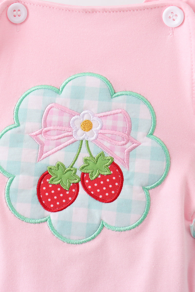 Abby & Evie
PINK STRAWBERRY APPLIQUE KNIT BUBBLE
