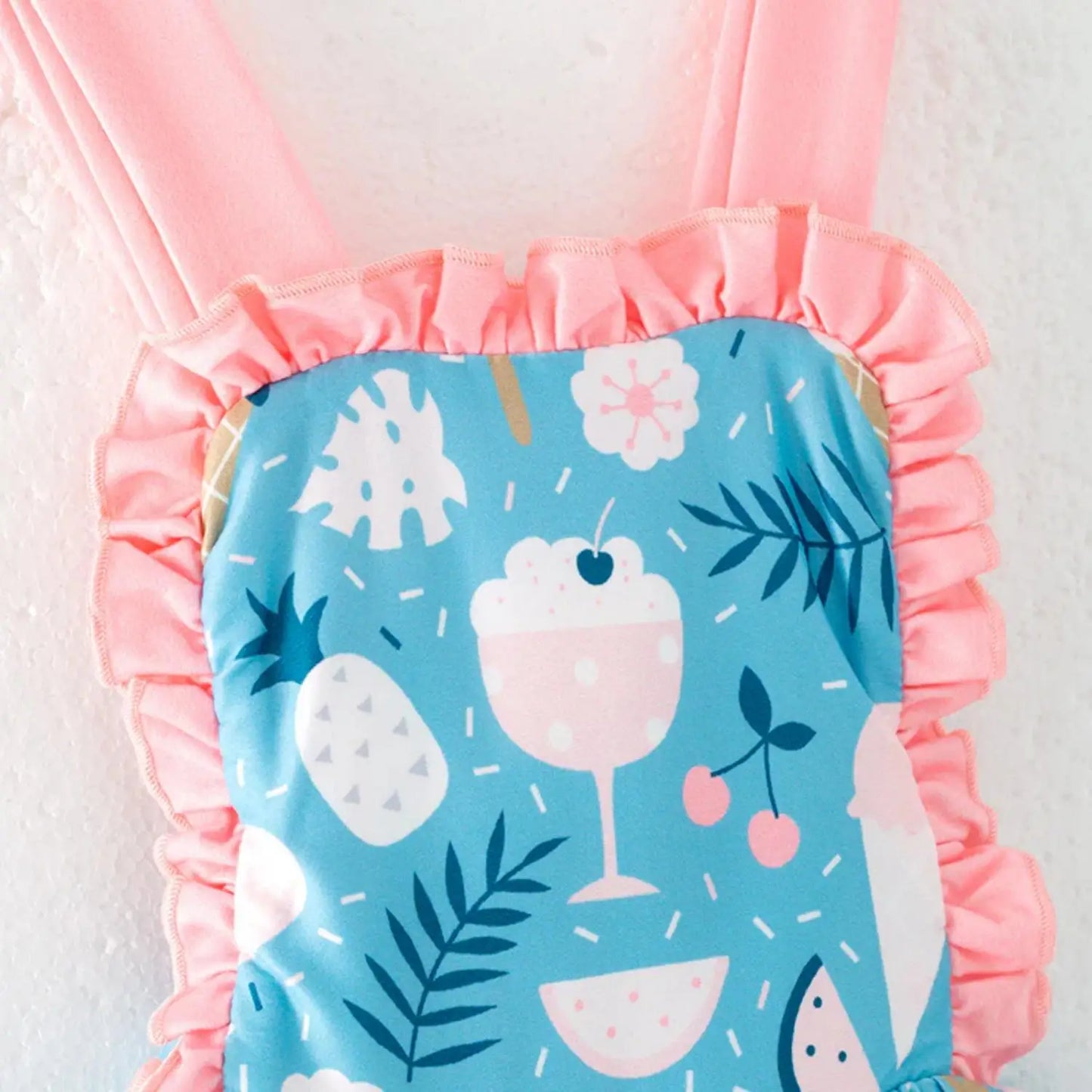 Ice Cream Print Ruffle Strap Sundress
