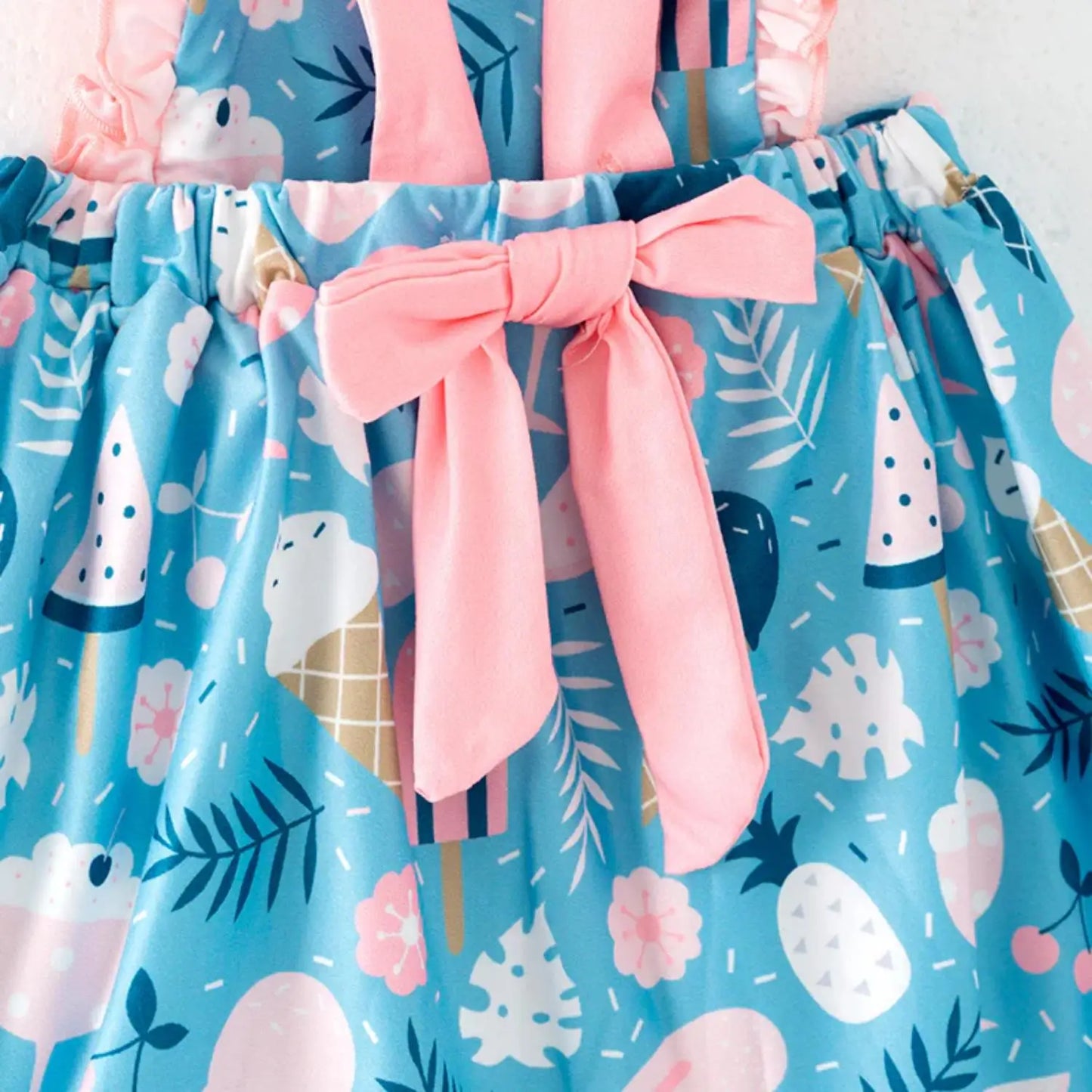 Ice Cream Print Ruffle Strap Sundress
