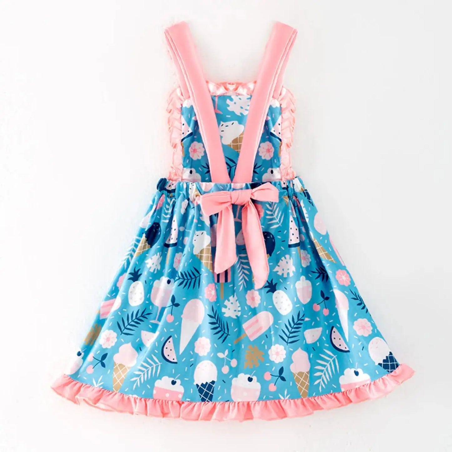 Ice Cream Print Ruffle Strap Sundress
