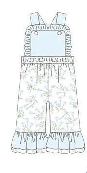 Floral Print Overalls