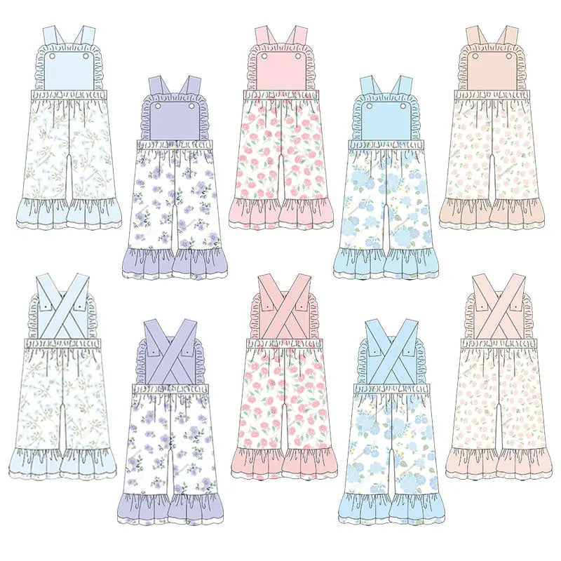 Floral Print Overalls