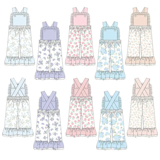 Floral Print Overalls