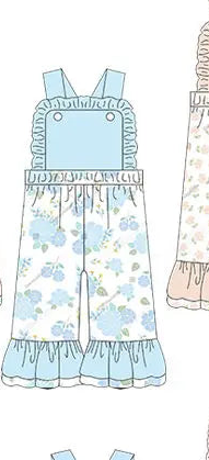 Floral Print Overalls