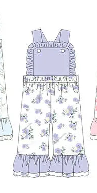 Floral Print Overalls