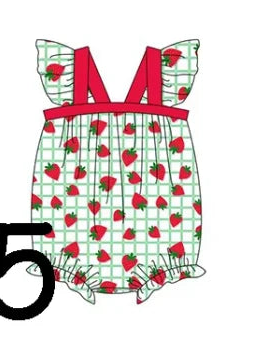 New Summer Set Strawberry & Green Plaid