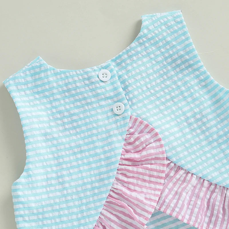 Toddler Baby Girl Summer Outfits Sleeveless Golf Embroidery Tank Tops + Ruffle Shorts Set Clothes