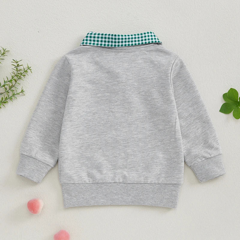 Toddler Boy Sweatshirt Golfcart Embroidery Long Sleeve Pullover