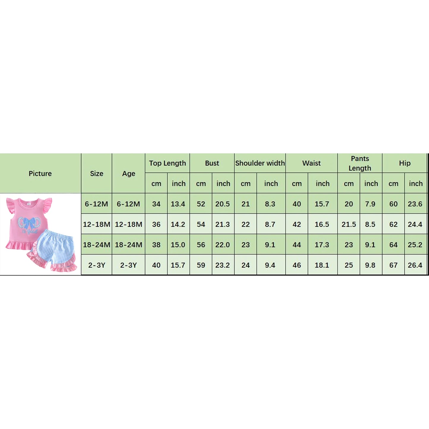 Girls 2 Piece Clothes Sets