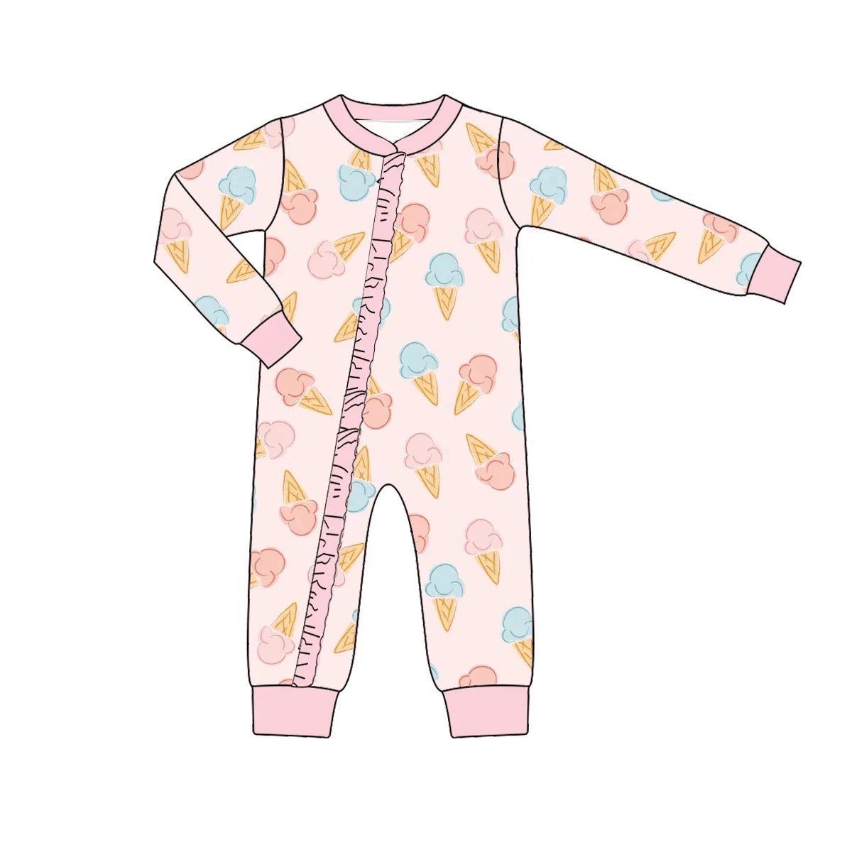 Ice-Cream cone printed sibling sets