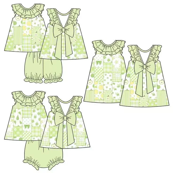 Patchwork floral sibling set