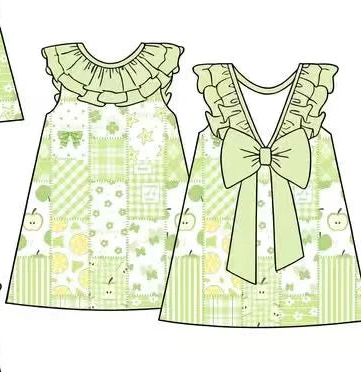 Patchwork floral sibling set