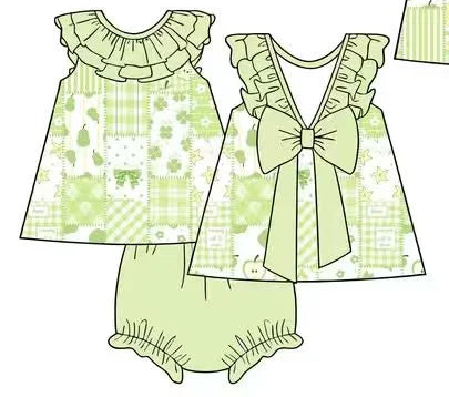 Patchwork floral sibling set