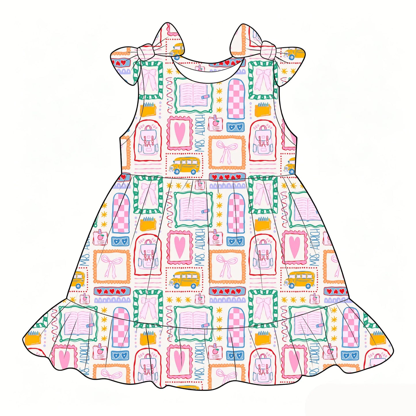 Back-to-school season ruffled dress