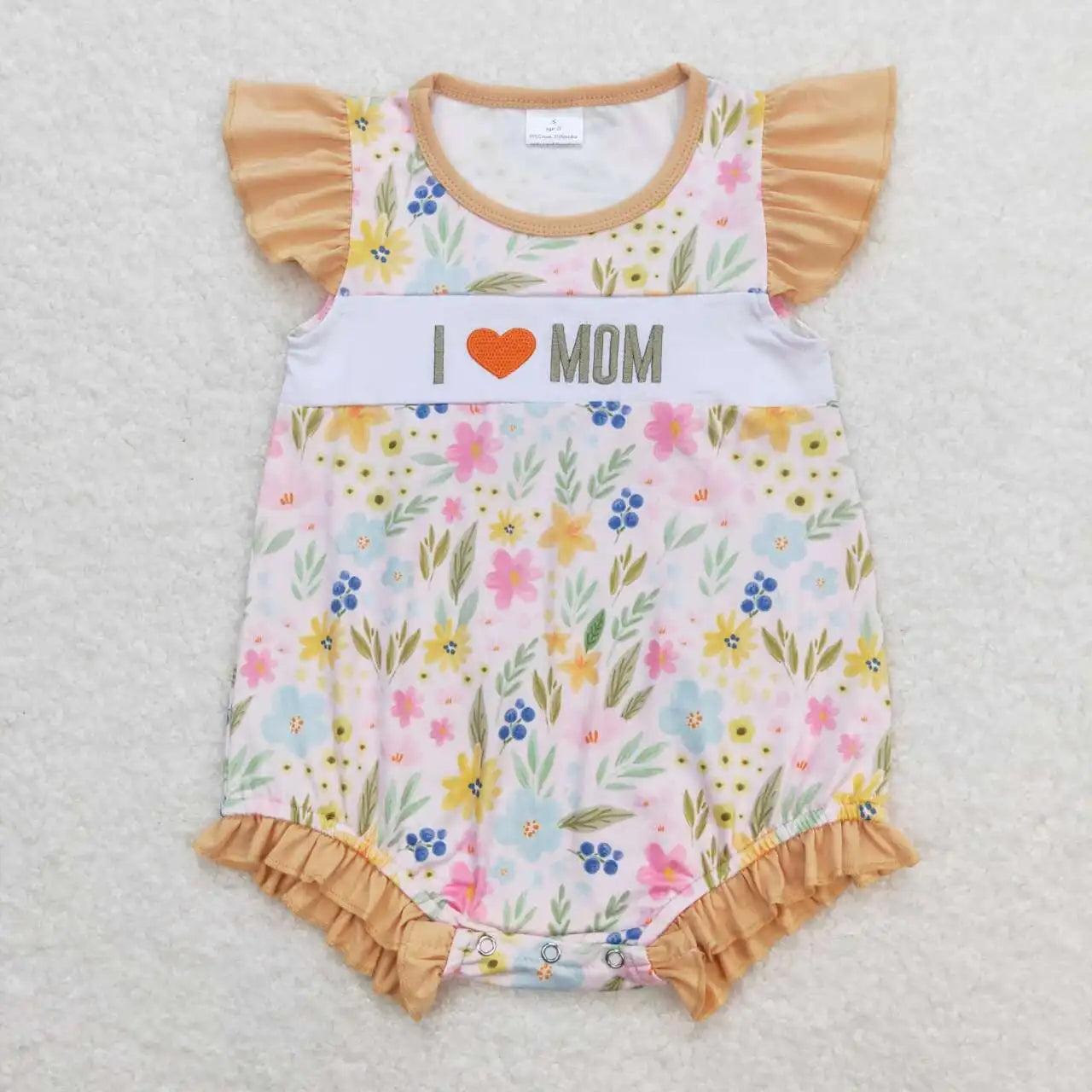 Kids Sibling Clothing Match Boys Girls Summer Outfits I Love Mom Embroidery Baby Girls Clothes Dress Boutique Infant Baby Romper