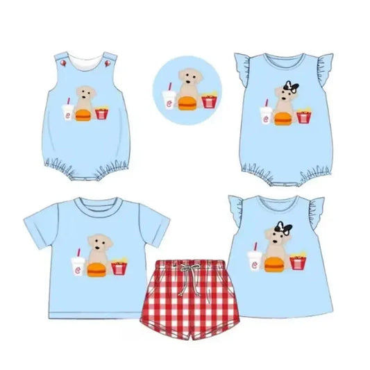 Boutique children's Chick-fil-a dog print set