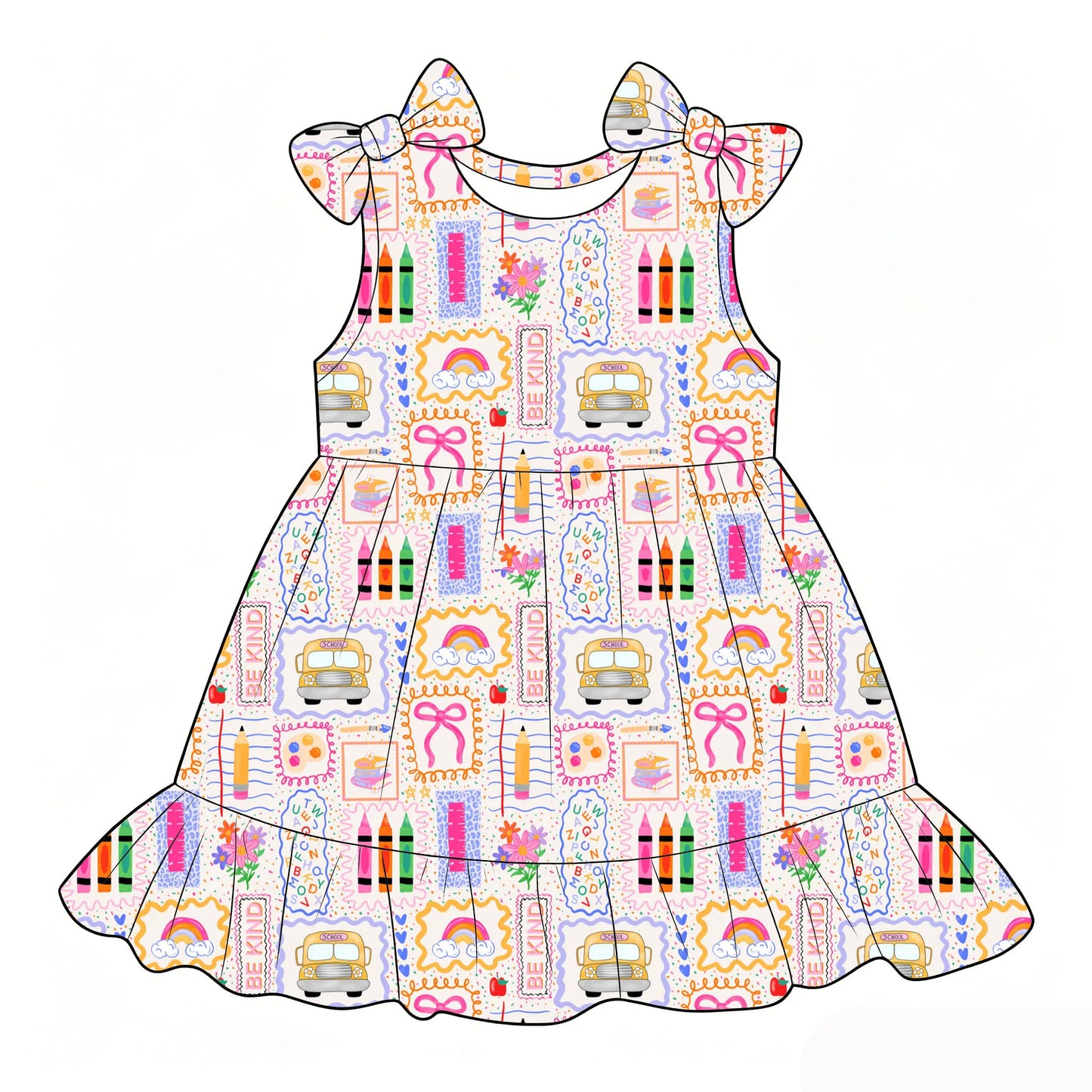 Back-to-school season ruffled dress