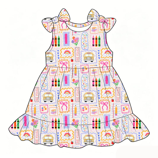 Back-to-school season ruffled dress