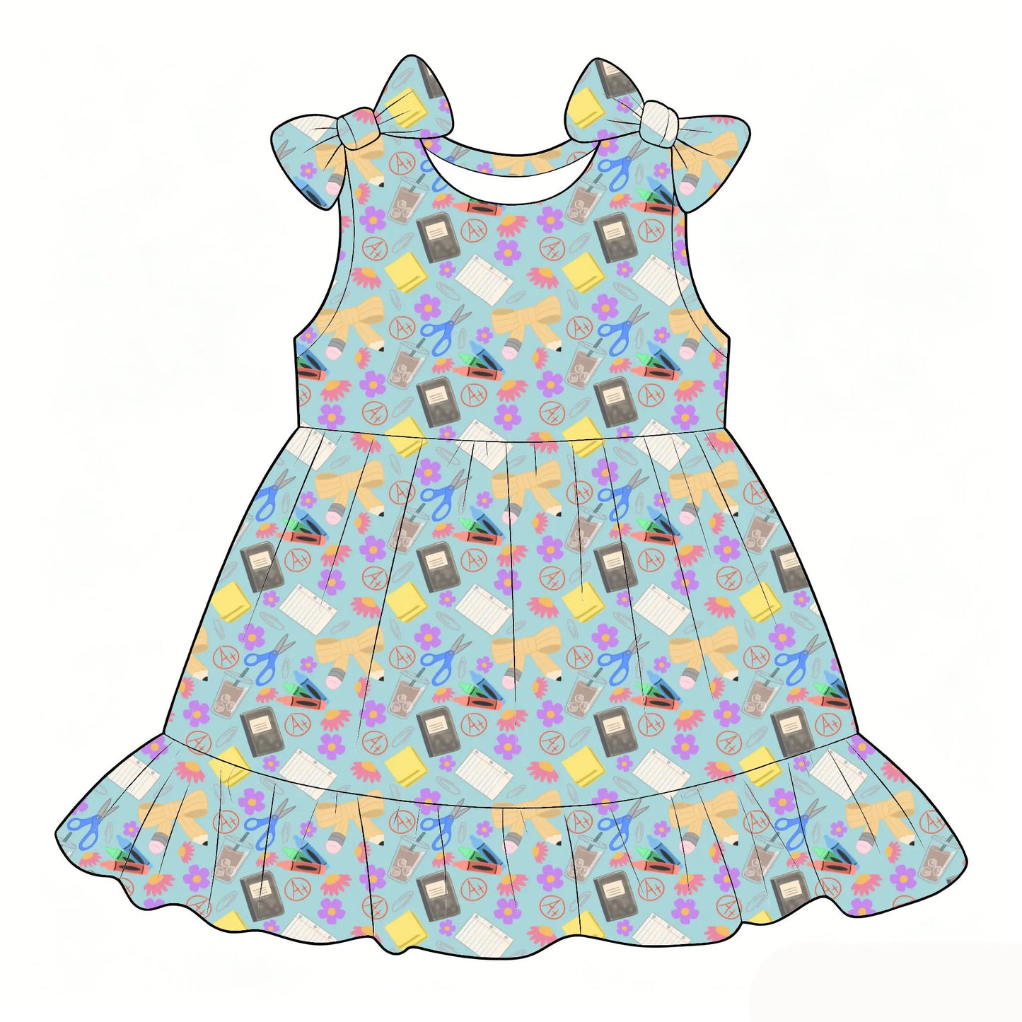 Back-to-school season ruffled dress