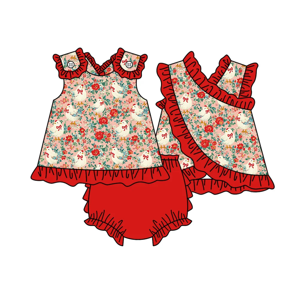 Summer Back Cross Design Bloomer Sets