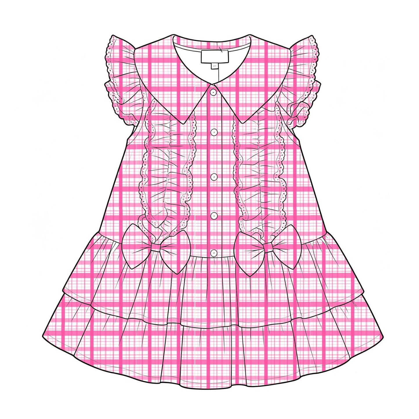 Back-to-school season ruffled dress