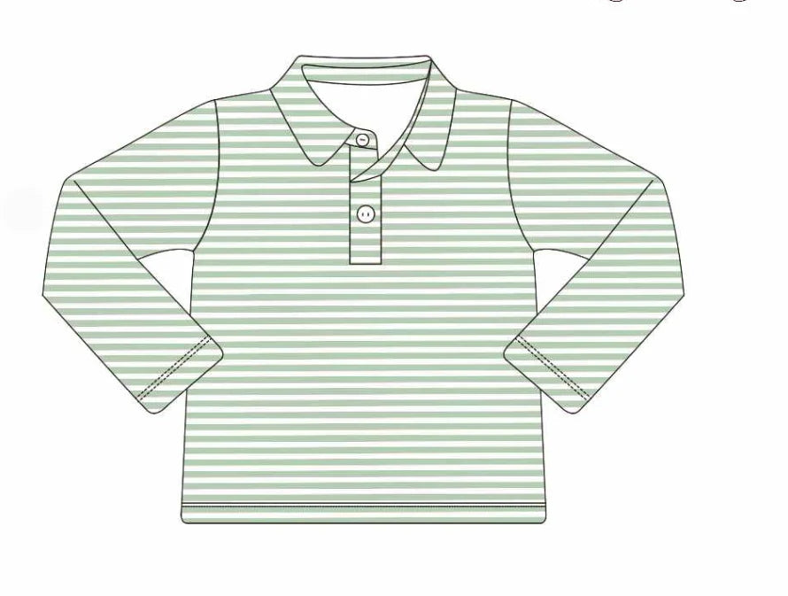 Bow print and green striped matching sibling set